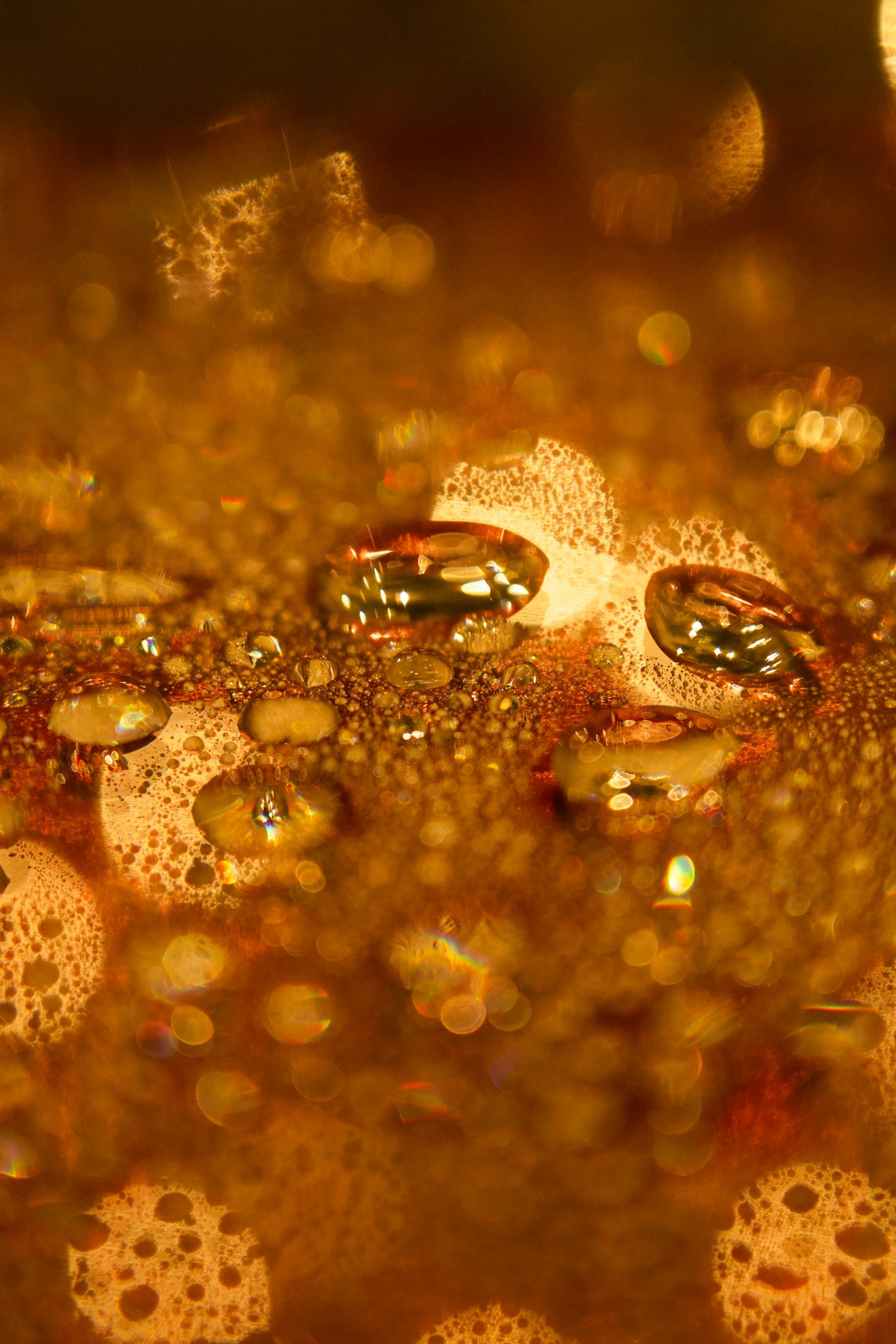 Close-up of water droplets on a textured surface